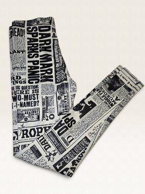 BlackMilk Harry Potter Daily Prophet Newspaper Leggings Size L